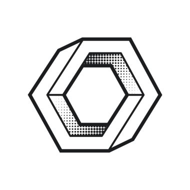 İmkansız şekli. Optik yanılsama. Web tasarım öğesi. İçini kaplamak çizmek. Vektör çizim Eps 10