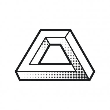 İmkansız şekli. Optik yanılsama. Web tasarım öğesi. İçini kaplamak çizmek. Vektör çizim Eps 10