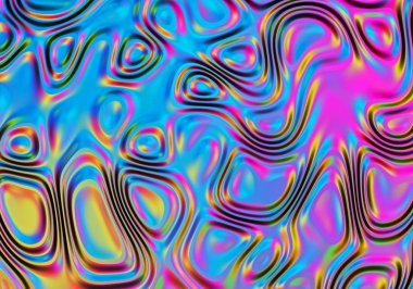 3 boyutlu görüntüleme. Soyut dalgalı akış arkaplanı. Renkli geometrik duvar kağıdı. 