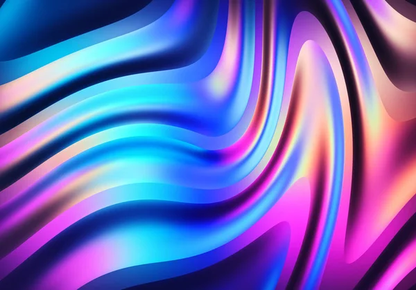 3D render. Abstract wavy flow background. Colorful geometric wallpaper. — Stock Photo, Image