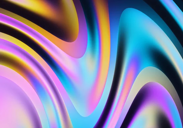 3D render. Abstract wavy flow background. Colorful geometric wallpaper. — Stock Photo, Image