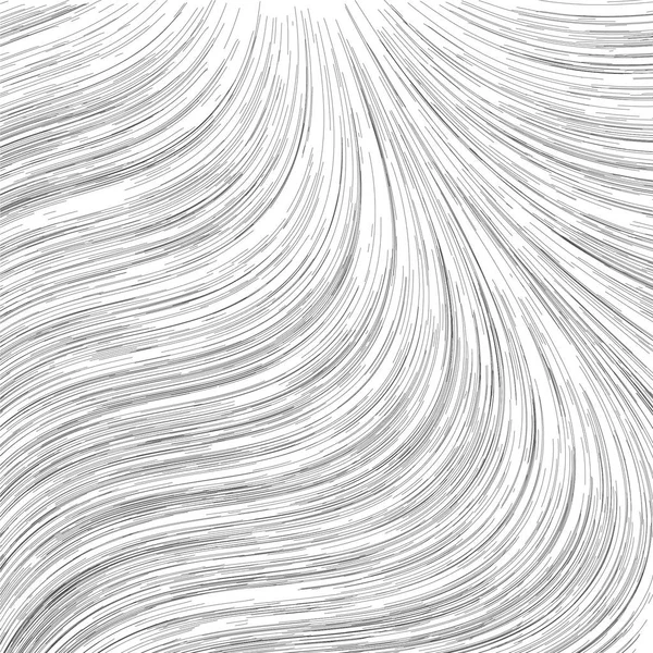 Fließfeld Hintergrund. Zusammensetzung der Vektorlinien. Muster geometrischer Wellen. — Stockvektor
