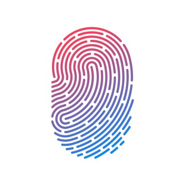 Kimliği app simgesi. Parmak izi vektör çizim