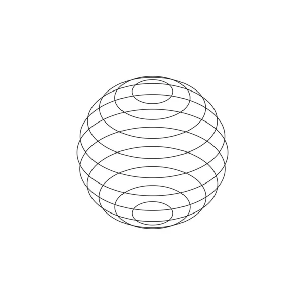 Kablo Çerçeveli Dünya Izgarası Nesneleri Birleştiriyor Hattı Hud Tasarım Küresi — Stok Vektör