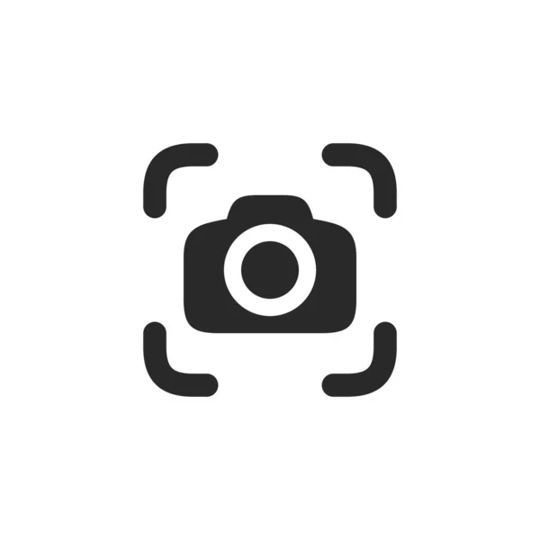 Kamera Simgesi Beyaz Arkaplanda Izole Edildi Kamera Kabartması Taranıyor — Stok Vektör