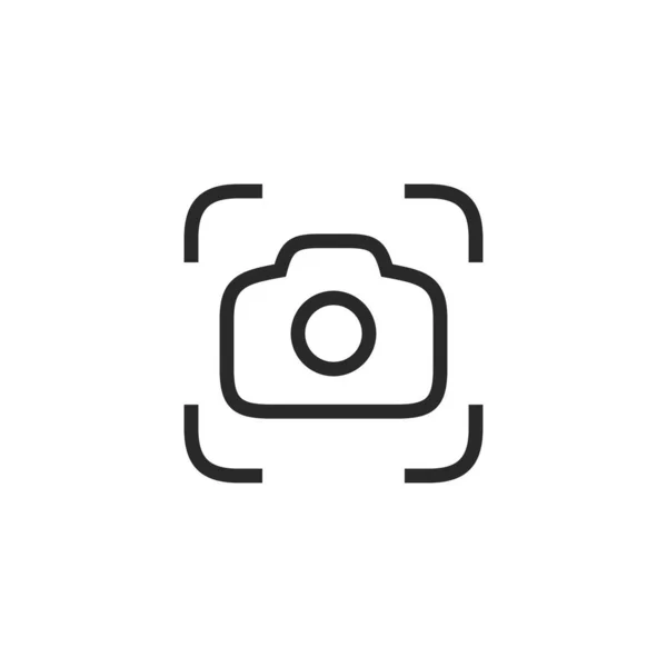 Kamera Ikona Plochém Stylu Izolované Bílém Pozadí Skenování Glyfu Fotoaparátu — Stockový vektor