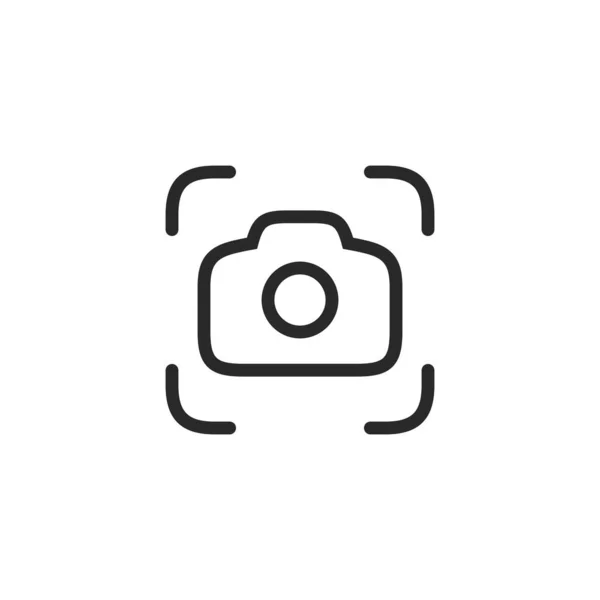 Icona Fotocamera Stile Piatto Isolata Sfondo Bianco Scansione Glifo Fotocamera — Vettoriale Stock