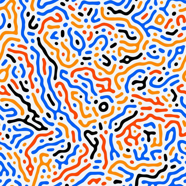 Diffusiereactie Vector Naadloos Patroon Oorganische Vormen Lijnen Patroon Samenvatting Achtergrondillustratie — Stockvector