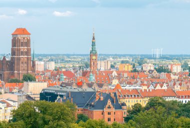 Gdansk. Şehrin havadan görünümü.