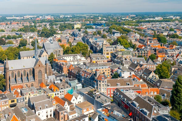 Utrecht. Widok z lotu ptaka na miasto. — Zdjęcie stockowe