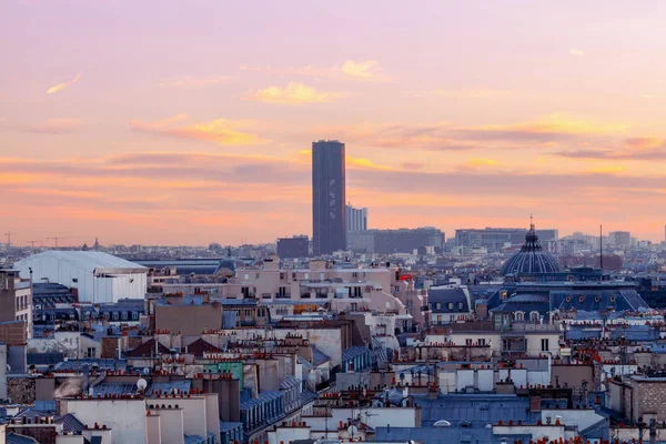 Paris. Flygfoto på natten. — Stockfoto