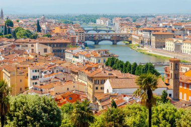 Florence. Şehrin havadan görünümü.