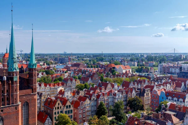 Gdańsk. Gdańsk. Widok z lotu ptaka na miasto. — Zdjęcie stockowe