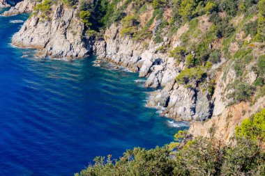 Tossa de Mar. Costa Brava sahil şeridi.