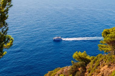 Tossa de Mar. Costa Brava sahil şeridi.