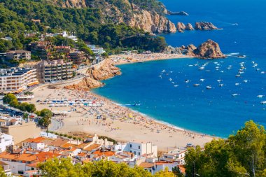 Tossa de Mar. Costa Brava sahil şeridi.