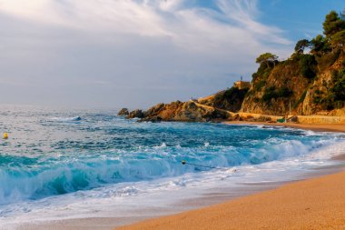 Beach Lloret de Mar Costa Brava İspanya.