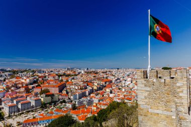 Lisbon. Portekiz bayrağı.