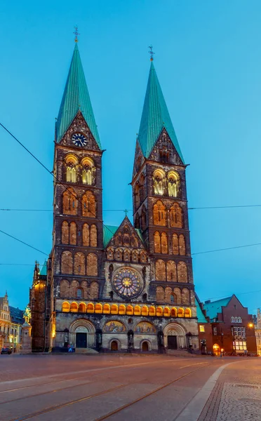 Bremen. Merkezi Pazar Meydanı. Bremen Katedrali. — Stok fotoğraf