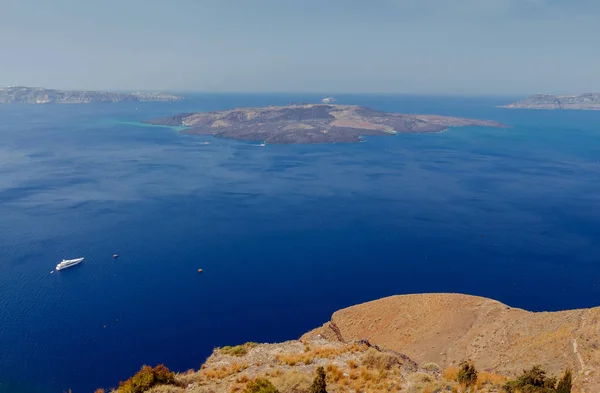 Fira. Widok na stary port. — Zdjęcie stockowe