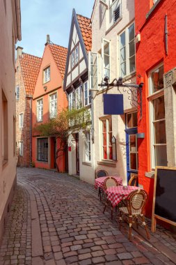 Bremen. Eski pitoresk caddeleri.