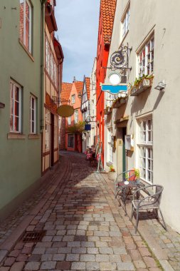 Bremen. Eski pitoresk caddeleri.