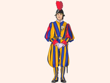 Vatikan İsviçre muhafızı.