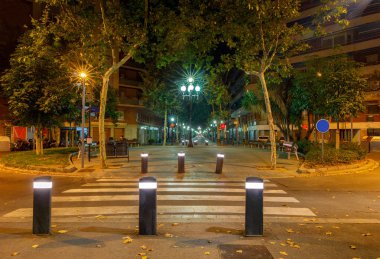 Barcelona. Rambla del Poblenou at night.