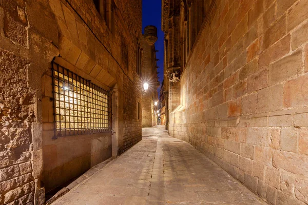 Barcelona. Barrio gótico por la noche . — Foto de Stock