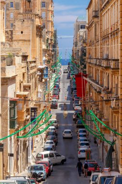 Valletta. Eski ortaçağ sokağı.