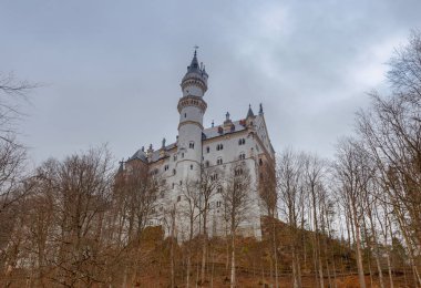 Neuschwanstein Şatosu kale Bavyera Alpler.