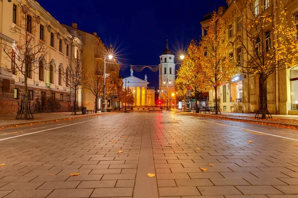 Vilnius. Calle de noche . — Foto de Stock