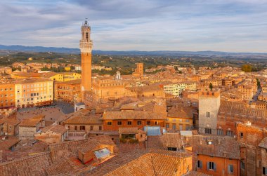 Siena. Şehrin havadan görünümü.