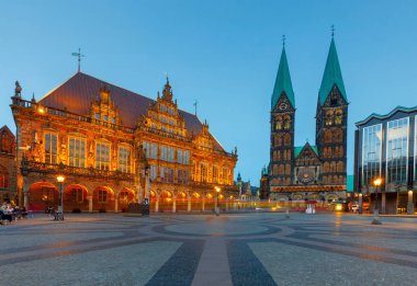 Bremen. Merkezi Pazar Meydanı. Belediye Binası.