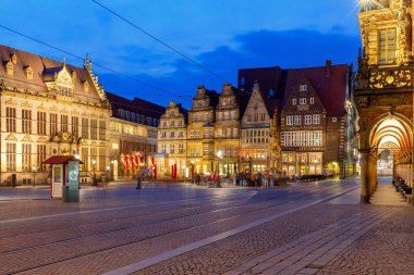 Bremen. Merkezi Pazar Meydanı. Belediye Binası.