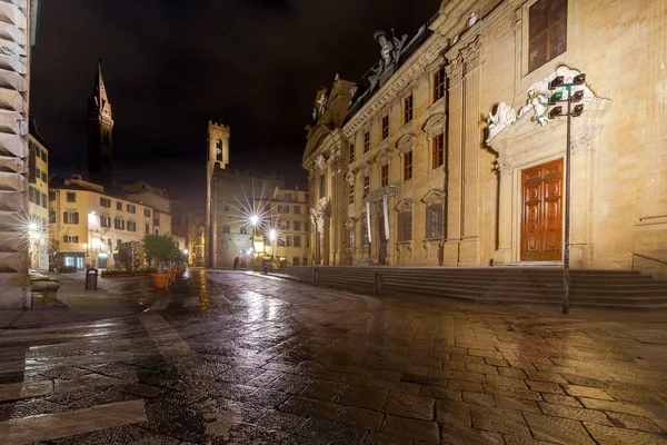 Florence. Nacht, straat. — Stockfoto