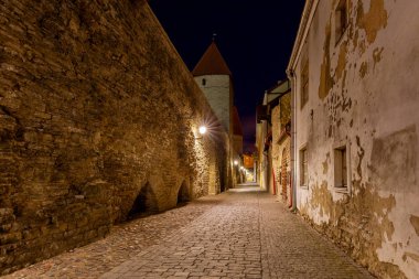 Tallinn. Eski ortaçağ Caddesi.
