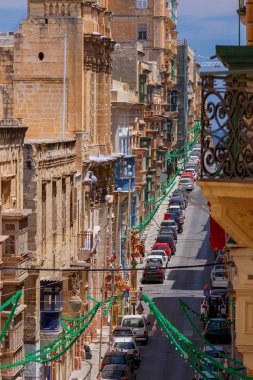 Valletta. Eski ortaçağ sokağı.