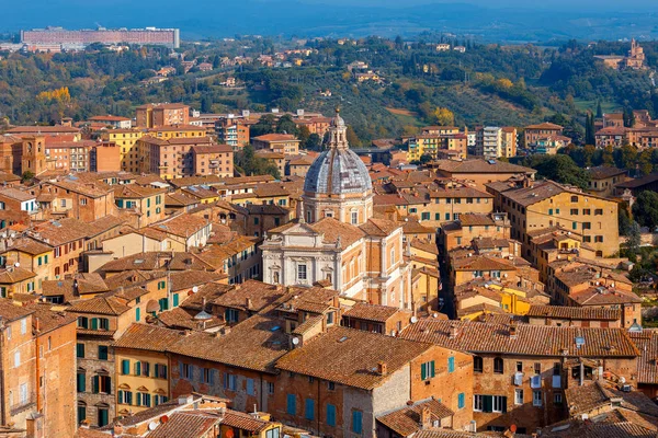 Siena. A légi felvétel a város. — Stock Fotó