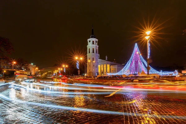 Vilnius. Julgran. — Stockfoto