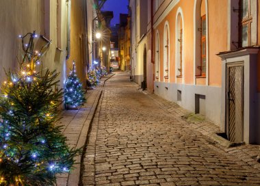 Tallinn. Eski ortaçağ Caddesi.