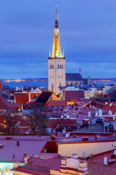 Tallinn. Aerial view of the city at dawn.