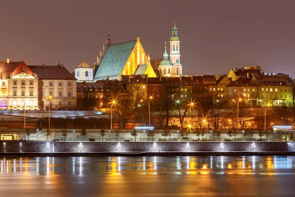 Warsaw. View of the old city at sunset. — Stock Photo, Image