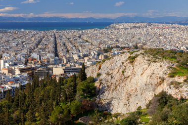 Atina. Şehrin havadan görünümü.