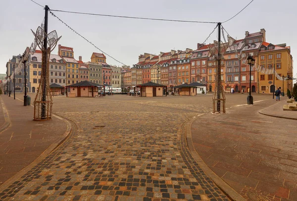 Warsaw. Market square in winter. — Stock Photo, Image
