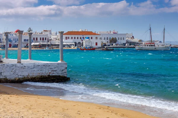 Mykonos. City embankment. — Stock Photo, Image