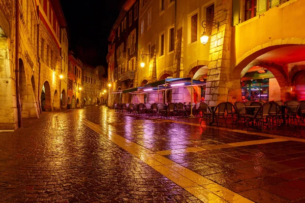 Annecy. Old city at night. — Stock Photo, Image