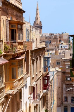 Valletta. Eski ortaçağ sokağı.
