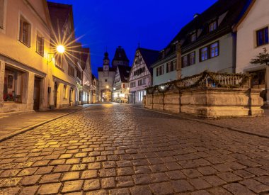 Rothenburg ob der Tauber. Eski ünlü ortaçağ şehri.