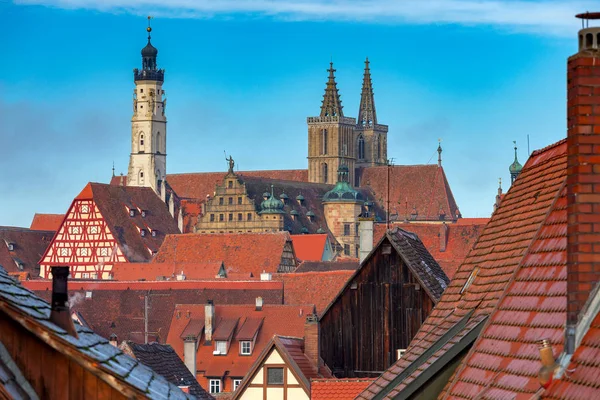 Rothenburg ob der Tauber. Antigua ciudad medieval famosa. — Foto de Stock